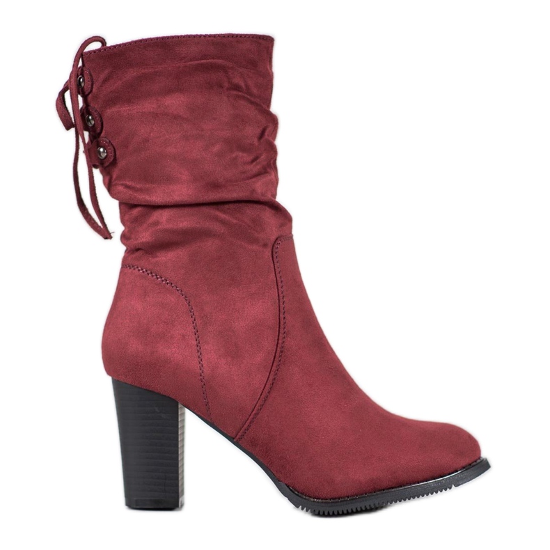 J. Star Hohe, kastanienbraune Stiefel rot