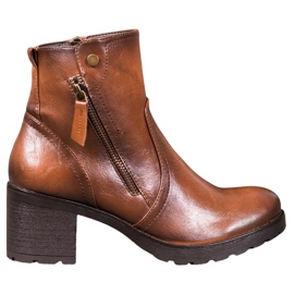 SHELOVET Stiefeletten mit Reißverschluss braun