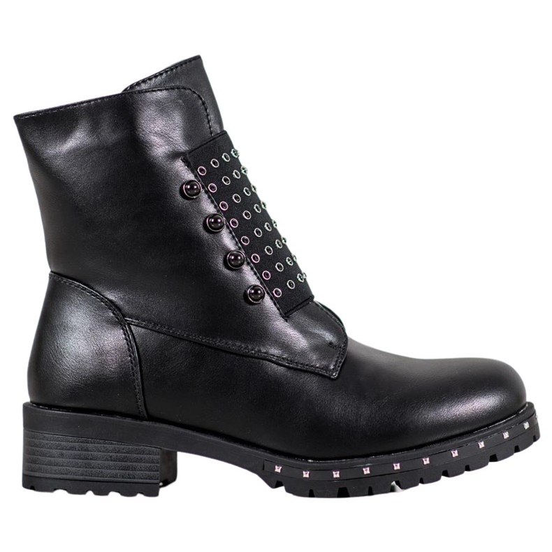 J. Star Modische Arbeiter mit Strasssteinen schwarz