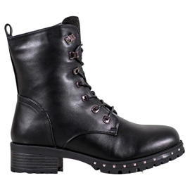 J. Star Geschnürte Arbeiter mit Kristallen schwarz