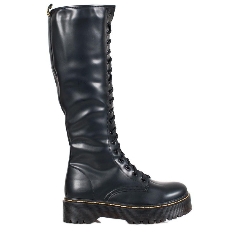 Seastar Schnürstiefel mit Öko-Leder schwarz