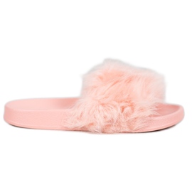 SHELOVET Gummipantoffeln mit Fell rosa