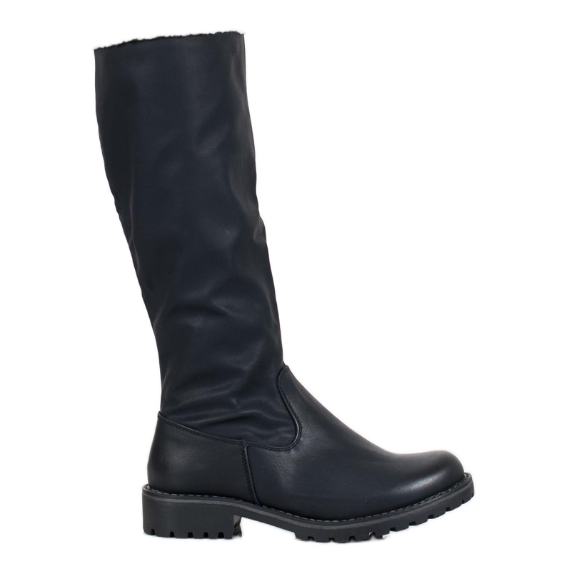 SHELOVET Stiefel mit Schaffell schwarz