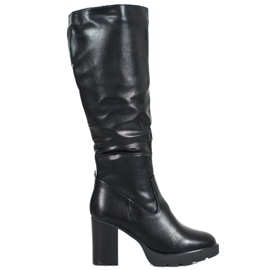 SHELOVET Schwarze Stiefel mit Öko-Leder