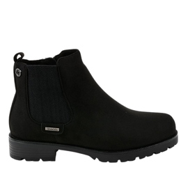 Schwarze flache Stiefeletten SG-328