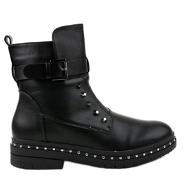 Schwarze flache isolierte Stiefel 1946-9