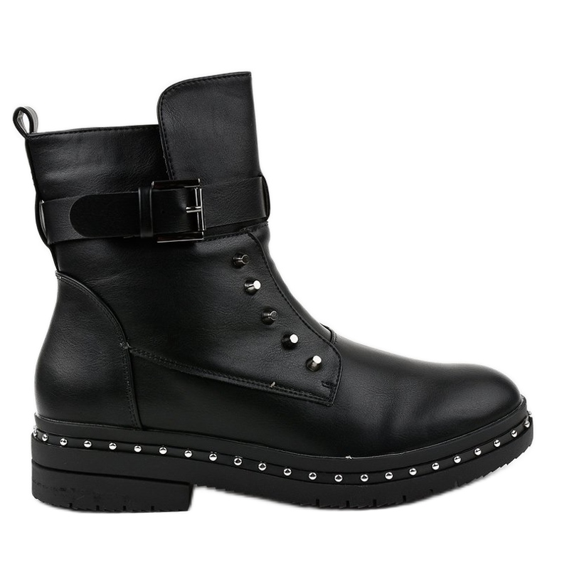 Schwarze flache isolierte Stiefel 1946-9