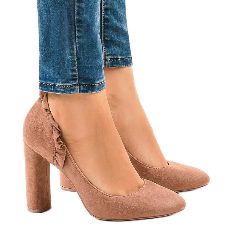 Rosa Wildleder High Heels LE037P