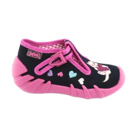 Befado Kinderschuhe 110P336 marineblau rosa