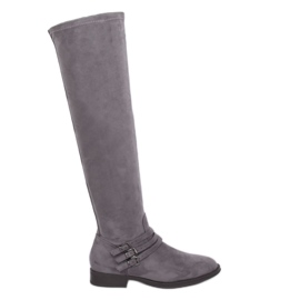 Graue Wildlederreitstiefel K1807811 Gris