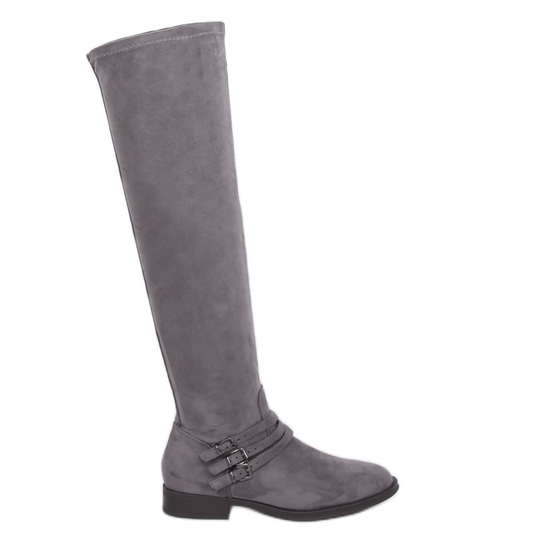 Graue Wildlederreitstiefel K1807811 Gris
