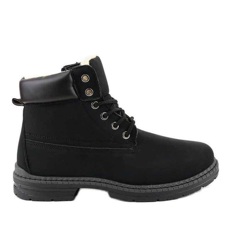Schwarze isolierte Schneestiefel C-9U5-1