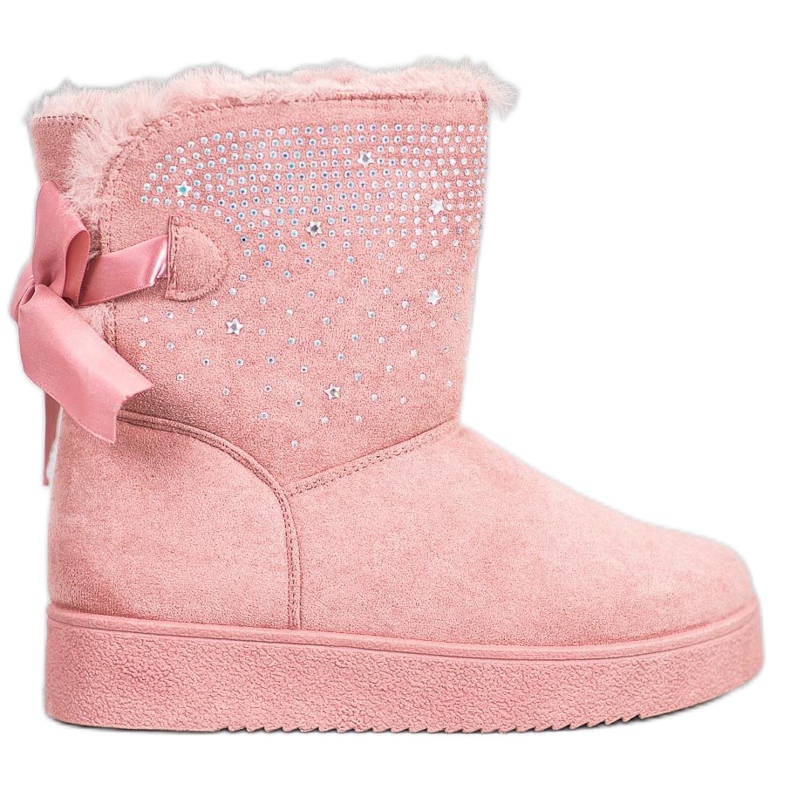 SHELOVET Mukluki mit Kristallen rosa