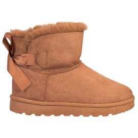 SHELOVET Warmes Mukluki mit Schleife braun