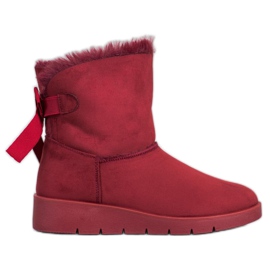 SHELOVET Kastanienbrauner Mukluki auf der Plattform rot