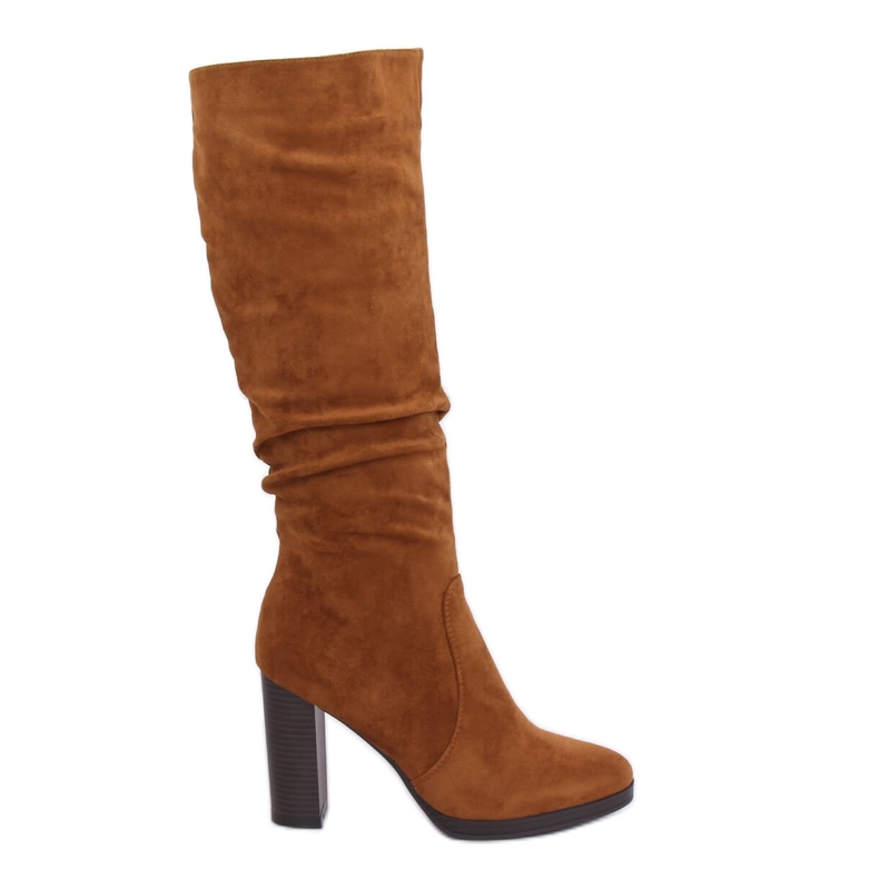 Klassische Stiefel mit hohen Absätzen camel QQ-08 Camel braun