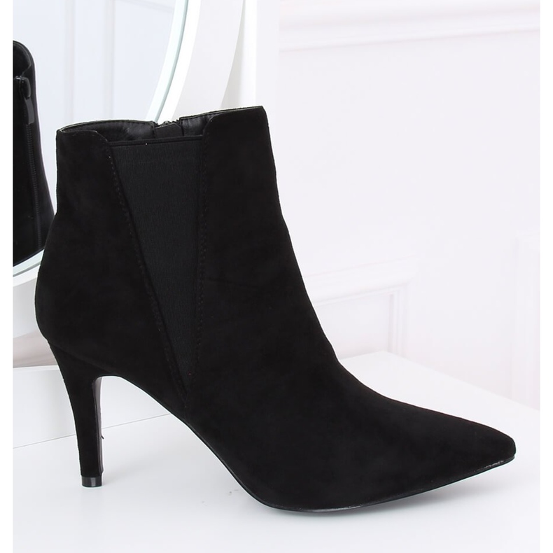 Schwarze Jodhpur-Stiefel auf schwarzem Wildleder TX-1852 Black