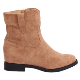 Stiefel auf einem versteckten Keil beige G-7605 Khaki