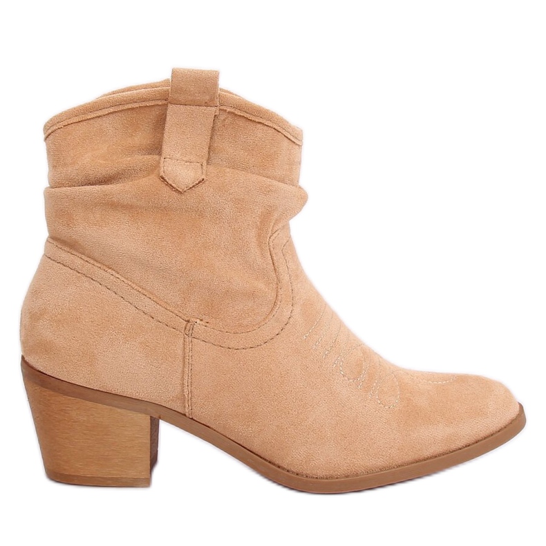 Kurze Cowboystiefel Wildleder beige 9166 Beige