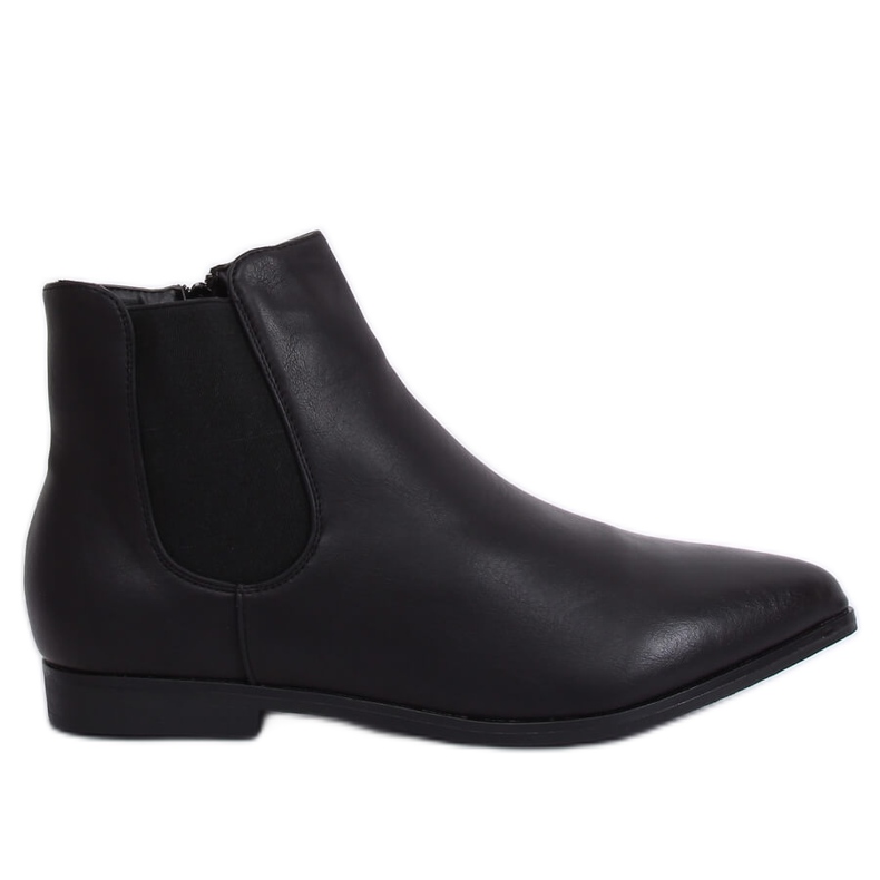 Schwarze Chelsea-Boots mit Mandelzehen TX-1838 Black