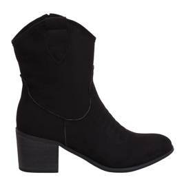 Schwarze Wildleder Cowboystiefel 5689 Black