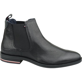 Tommy Hilfiger Signature Chelsea Boots aus Leder M FM0FM02421 990 schwarz