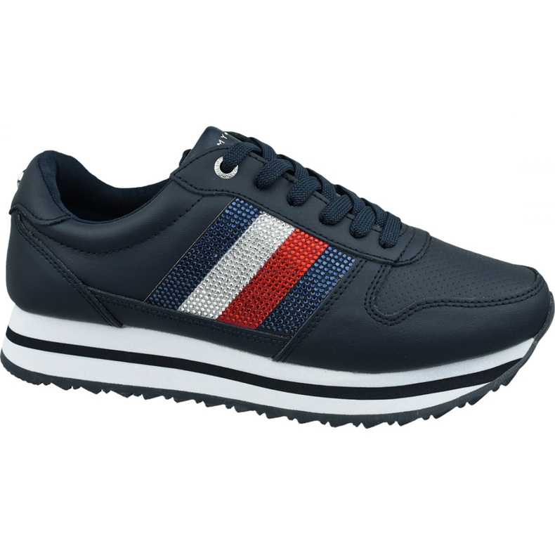 Schuhe Tommy Hilfiger Tommy Retro Crystal Sneaker W FW0FW04683 Cki navy blau