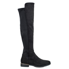 Super Me Overknee-Stiefel aus Wildleder schwarz