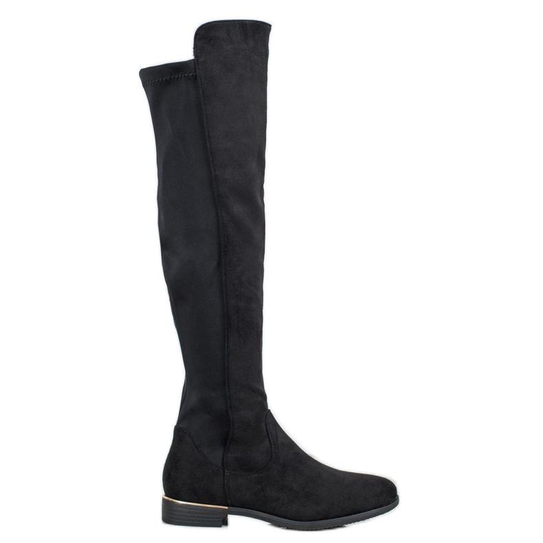 Super Me Overknee-Stiefel aus Wildleder schwarz