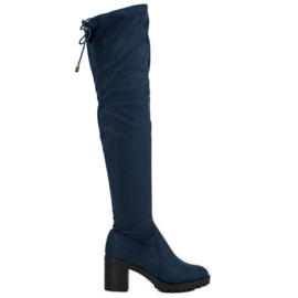 Small Swan Wildleder-Musketiere auf einer Säule blau