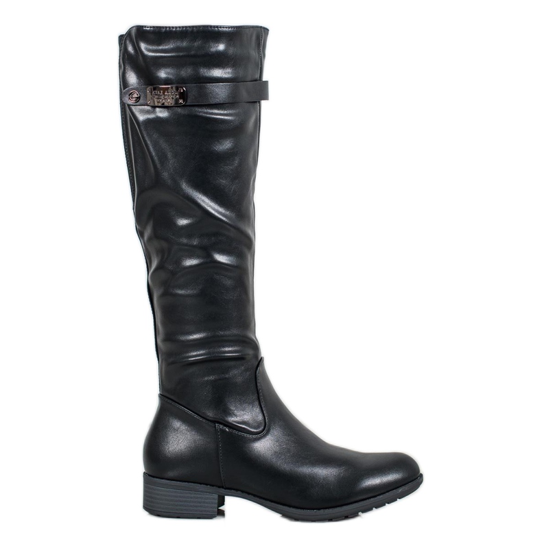 Gogo Schwarze Reitstiefel mit Öko-Leder