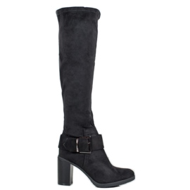Super Mode Elegante Stiefel mit Schnalle schwarz