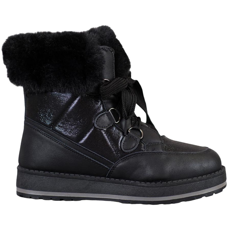 Muto Glänzende Schneestiefel schwarz
