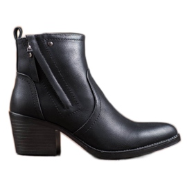 J. Star Bequeme Stiefel auf einem Pfosten schwarz