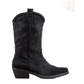 Seastar Cowboystiefel zum Hineinschlüpfen mit Muster schwarz