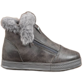SHELOVET Sportstiefel mit Fell grau