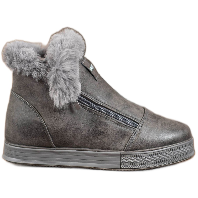 SHELOVET Sportstiefel mit Fell grau