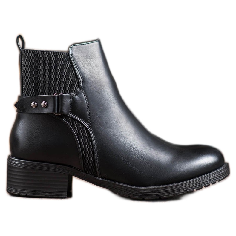 SHELOVET Bequeme schwarze Stiefel