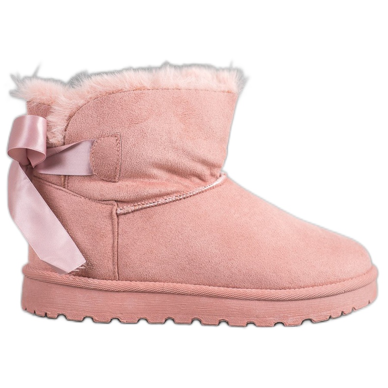 SHELOVET Warmes Mukluki mit Schleife rosa