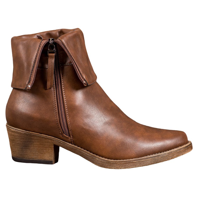 Kylie Cowboystiefel mit aufrollbarem Obermaterial braun