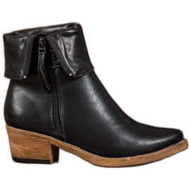 Kylie Cowboystiefel mit aufrollbarem Obermaterial schwarz