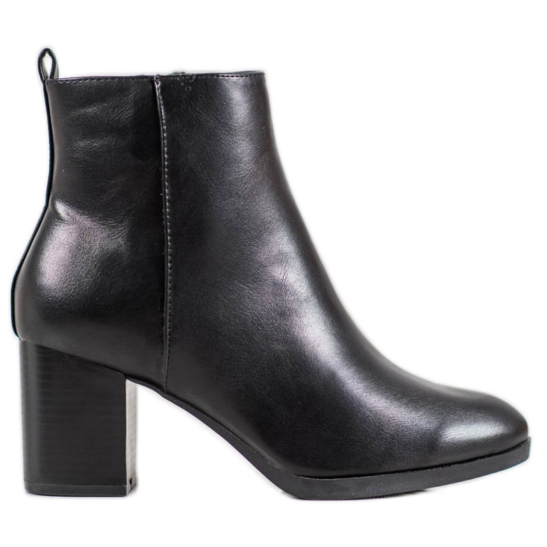 Weide Bequeme Stiefel auf einem Pfosten schwarz