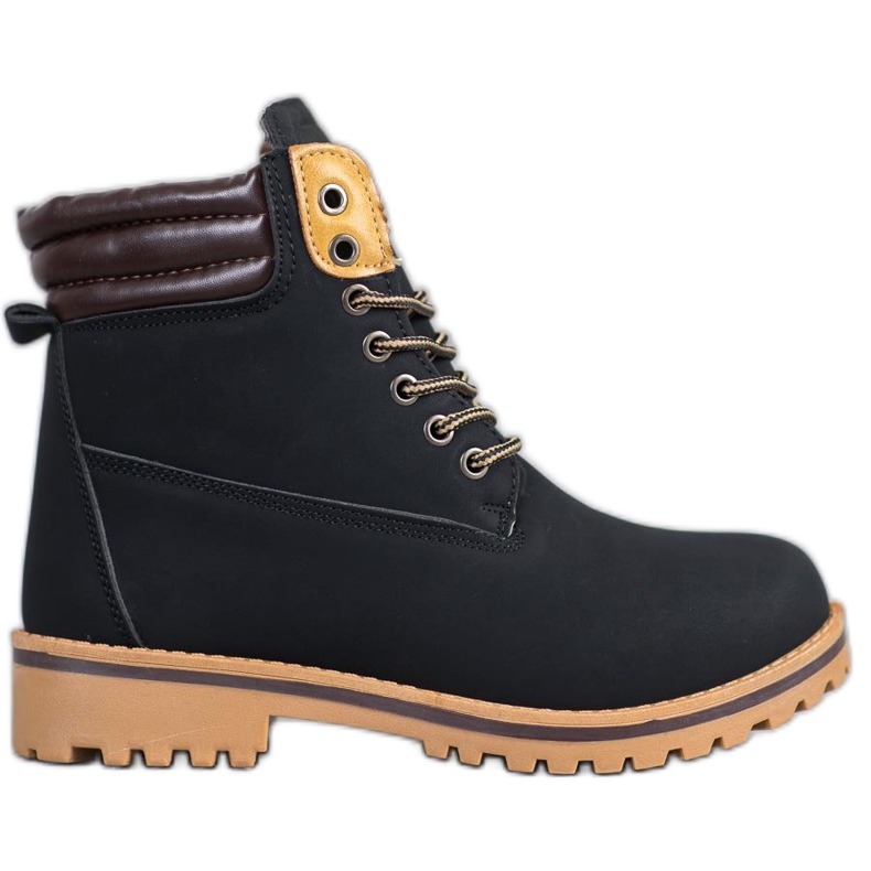 SHELOVET Warme Wanderschuhe auf der Plattform schwarz