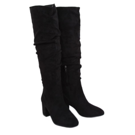 Schwarze Stiefel mit niedrigem Absatz G-279 Schwarz