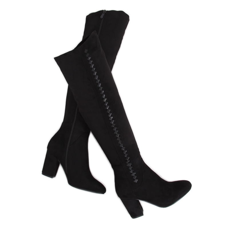 Schwarze Stiefel mit hohen Absätzen 7539-GG Black