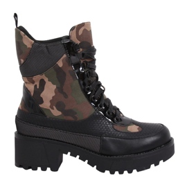 Schuhe mit hohen Sohlen NS067 Camouflage schwarz
