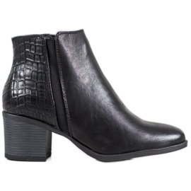 Super Me Warme Stiefel mit Schlangenmuster schwarz