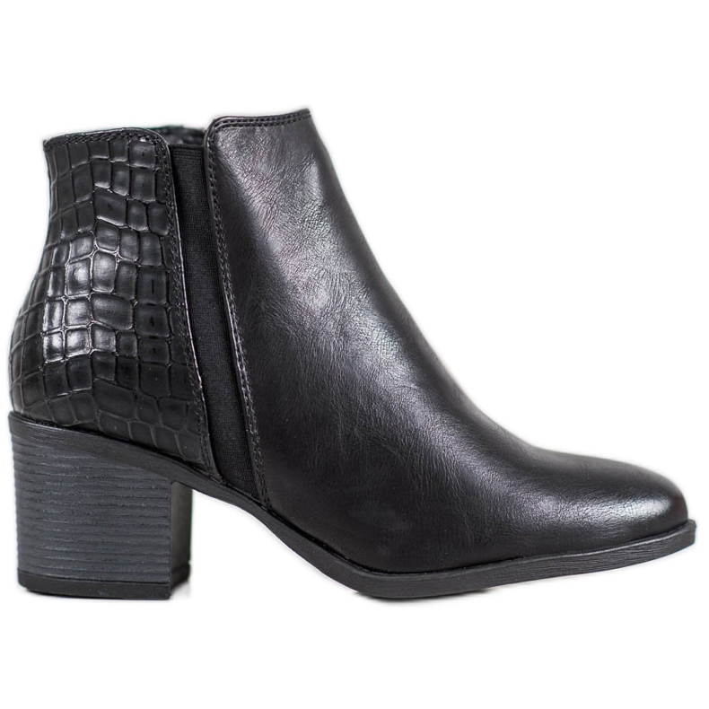 Super Me Warme Stiefel mit Schlangenmuster schwarz