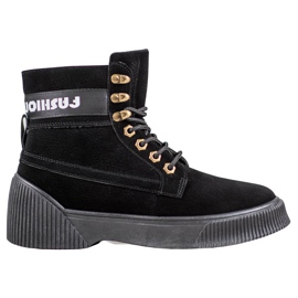 Yes Mile Modische Stiefeletten mit Schnürung schwarz