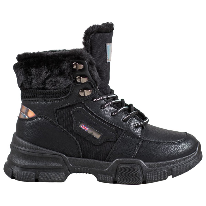 Yes Mile Turnschuhe mit Fell schwarz